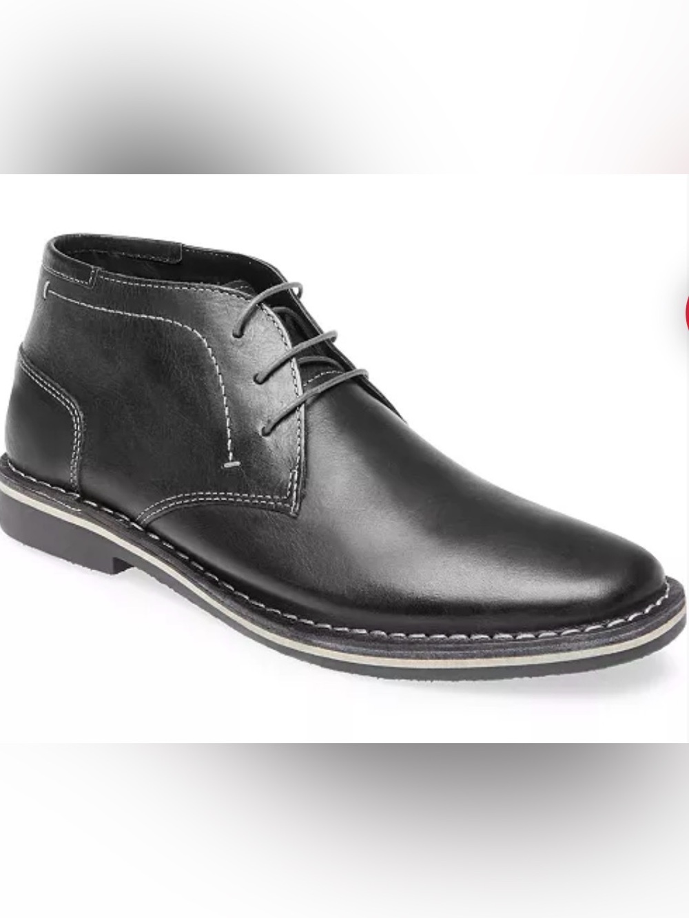 Steve Madden Harken Chukka Boots in black smooth leather.